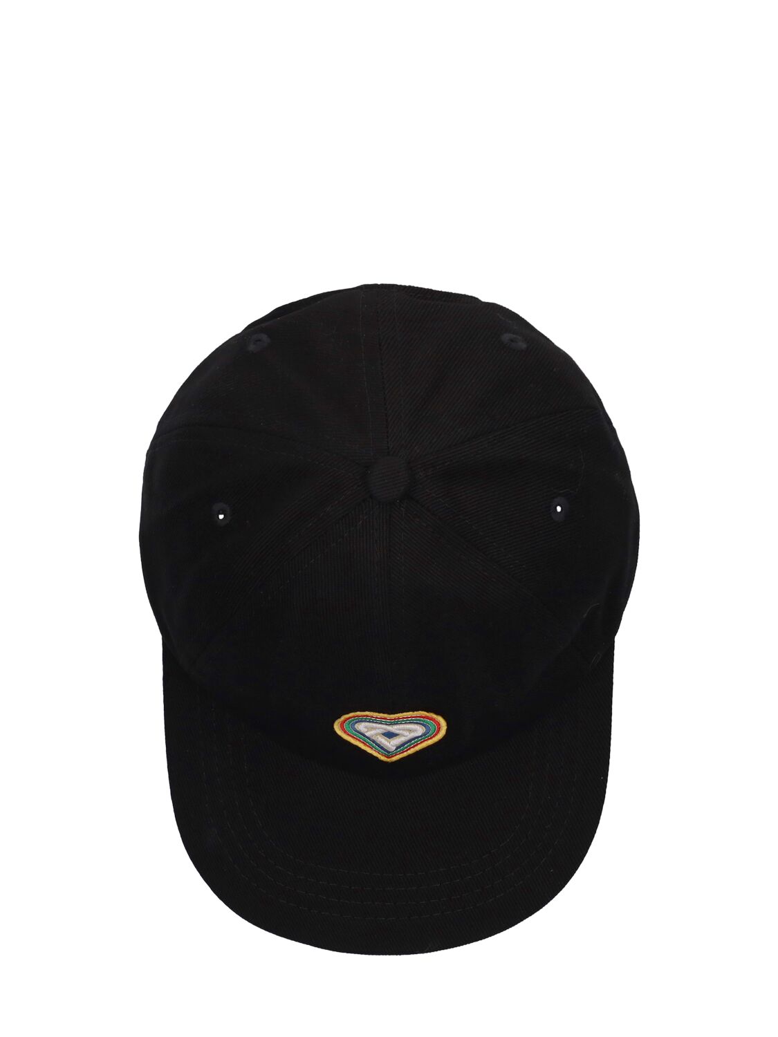 Shop Casablanca Heart Embroidered Baseball Cap In Black