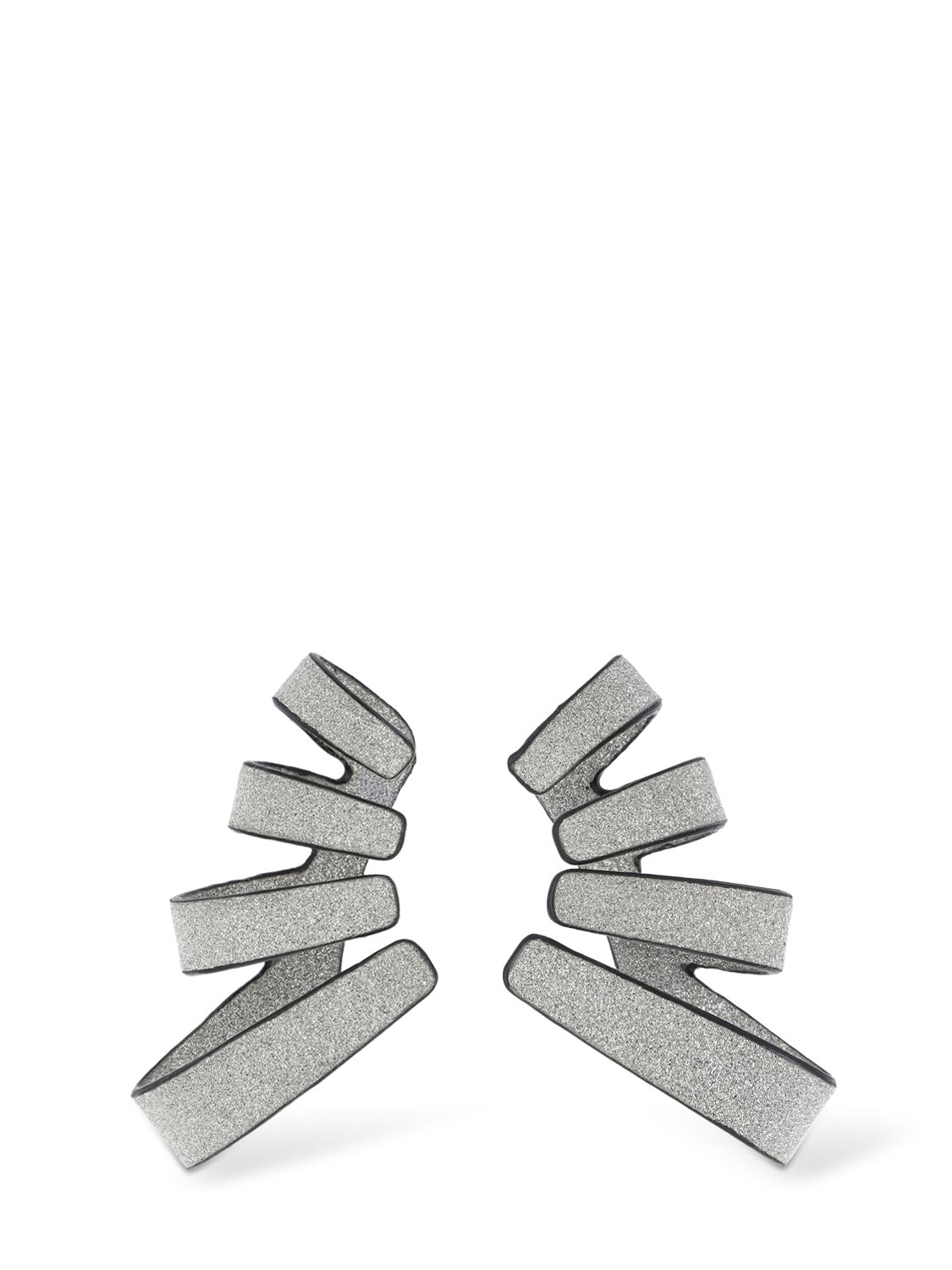 So-le Studio Zephir Leather Earrings In Silver
