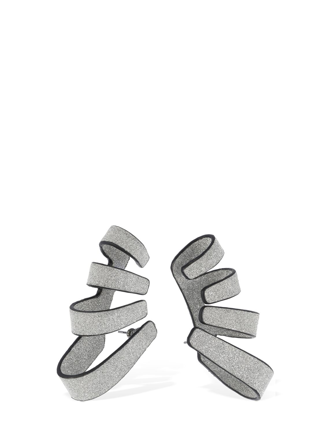 Shop So-le Studio Zephir Leather Earrings In Silver