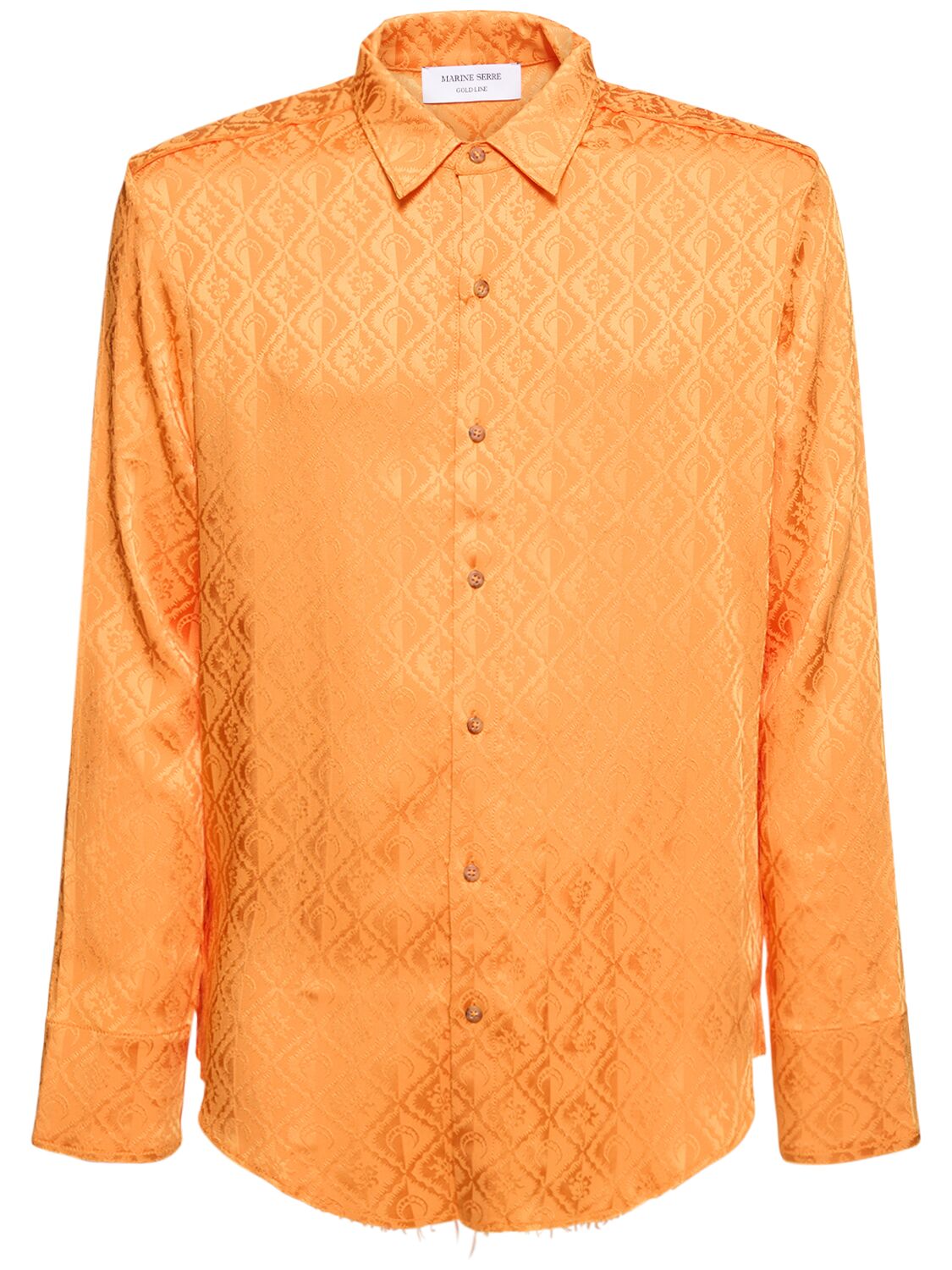 Marine Serre Moon Diamant Satin Jacquard Shirt In Orange