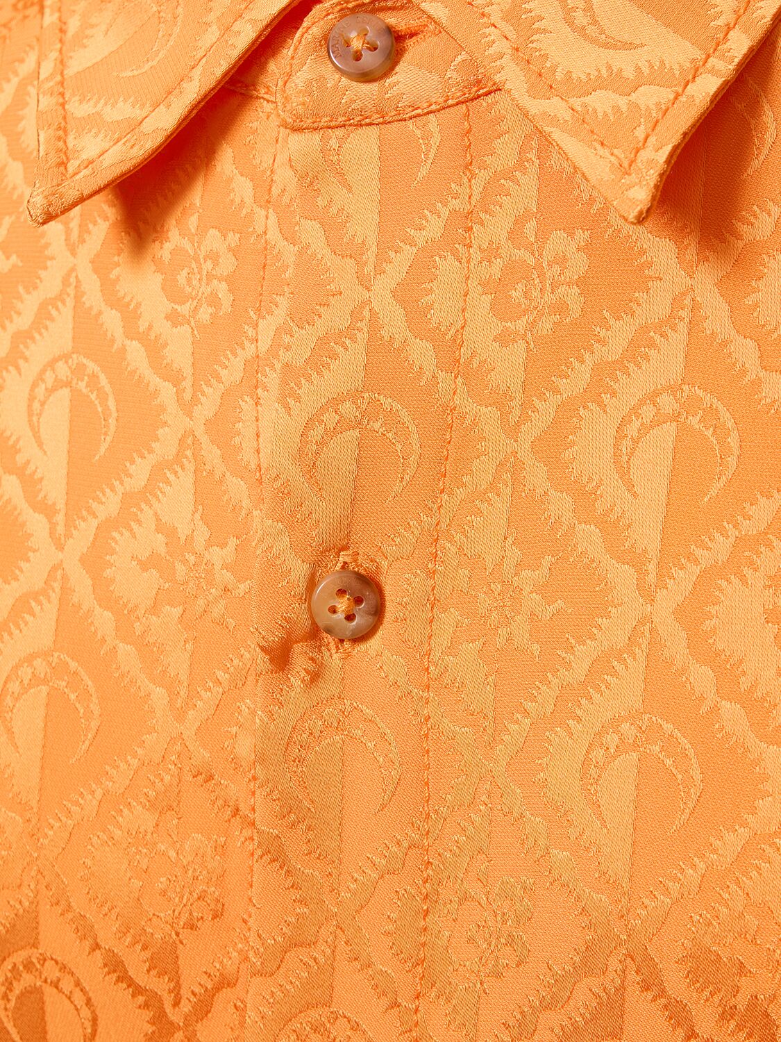Shop Marine Serre Moon Diamant Satin Jacquard Shirt In Orange