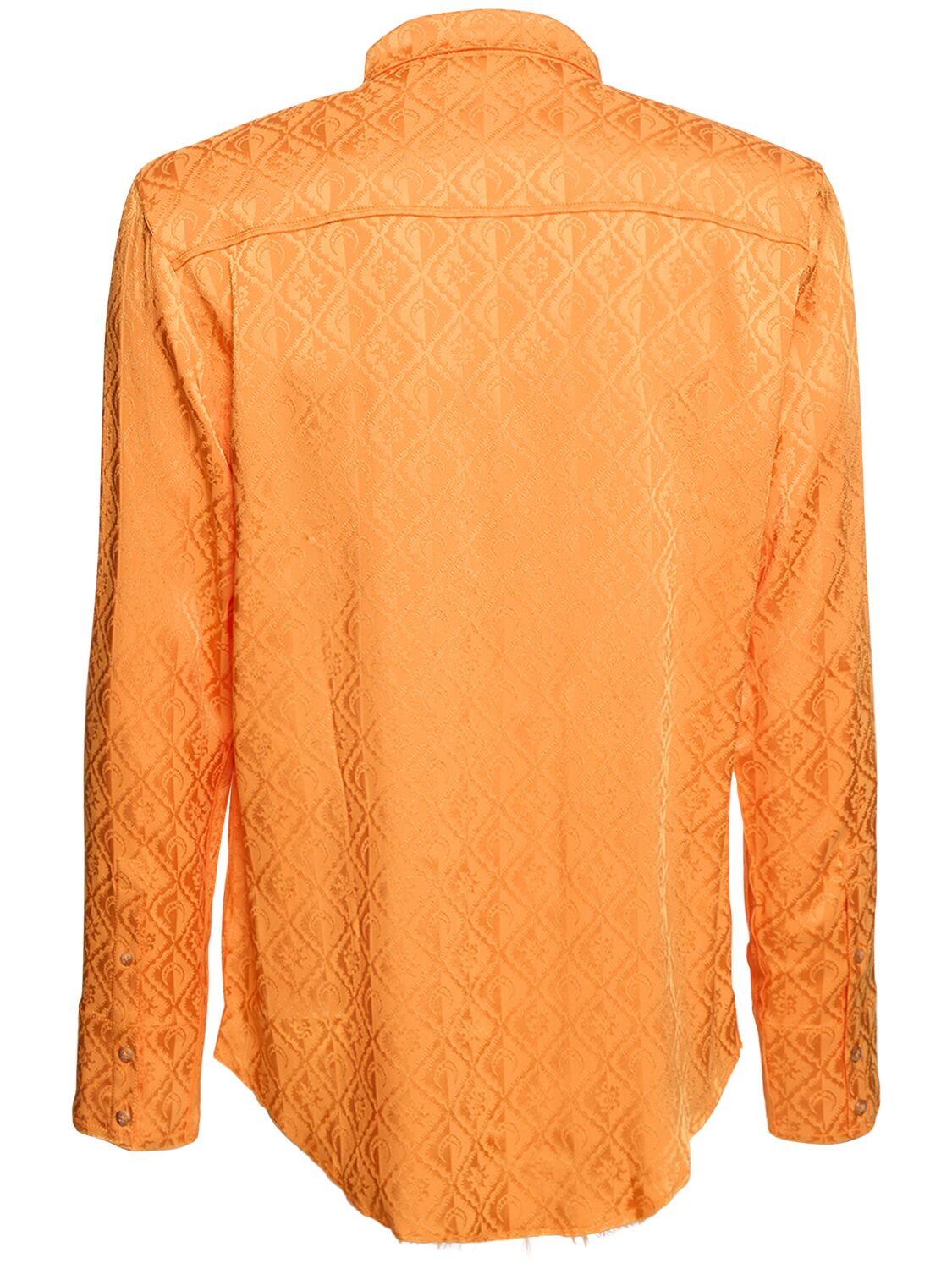 Shop Marine Serre Moon Diamant Satin Jacquard Shirt In Orange