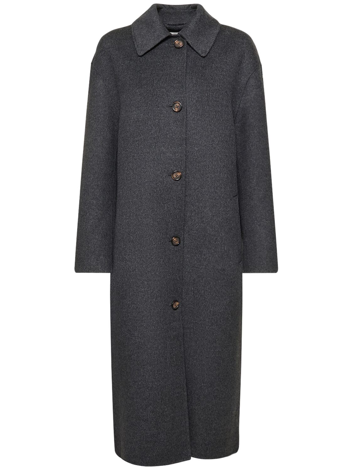 Shop Totême Doublé Wool Car Coat In Dark Grey