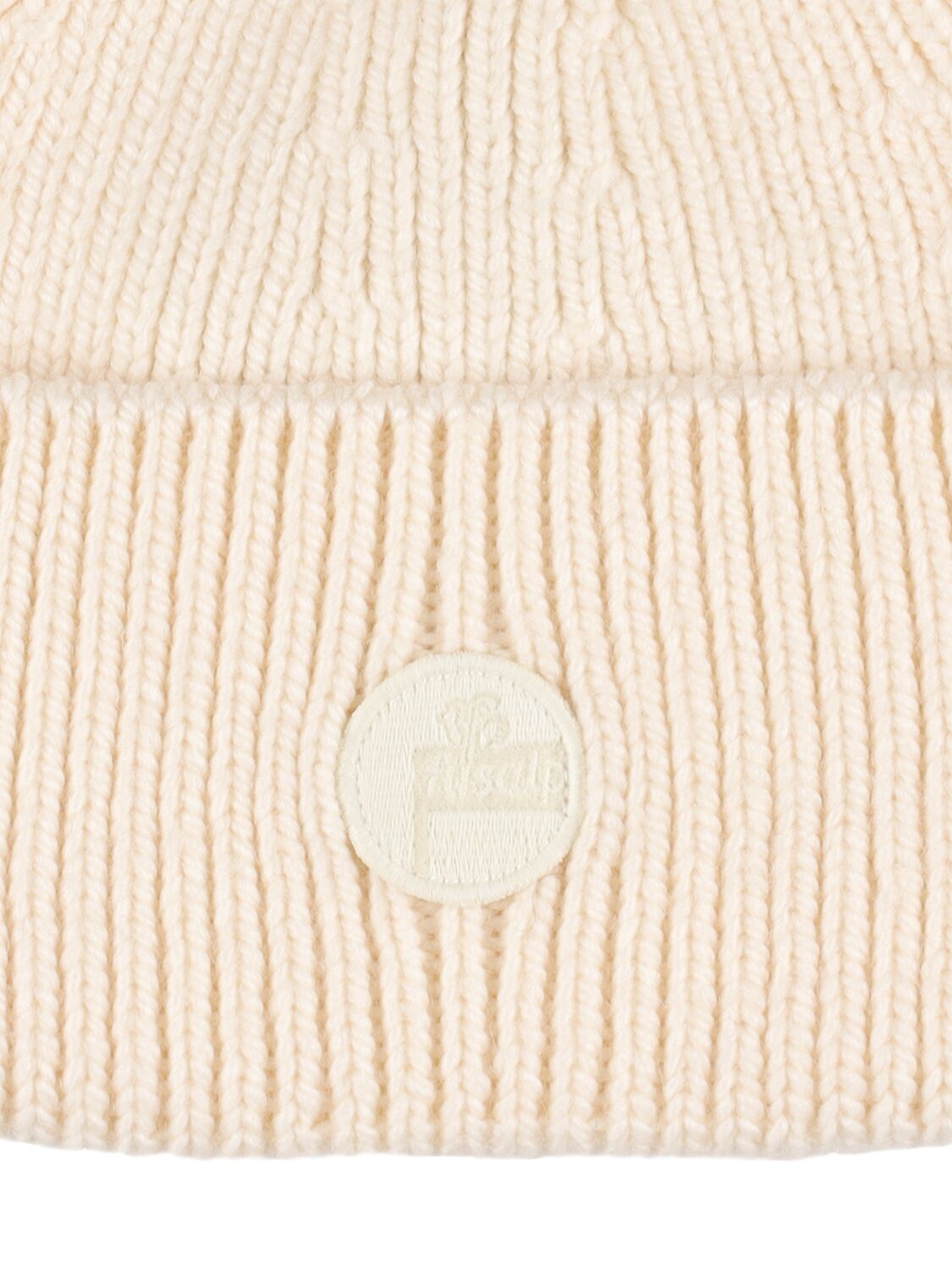 Shop Fusalp Knit Merino Wool Beanie In Beige,white