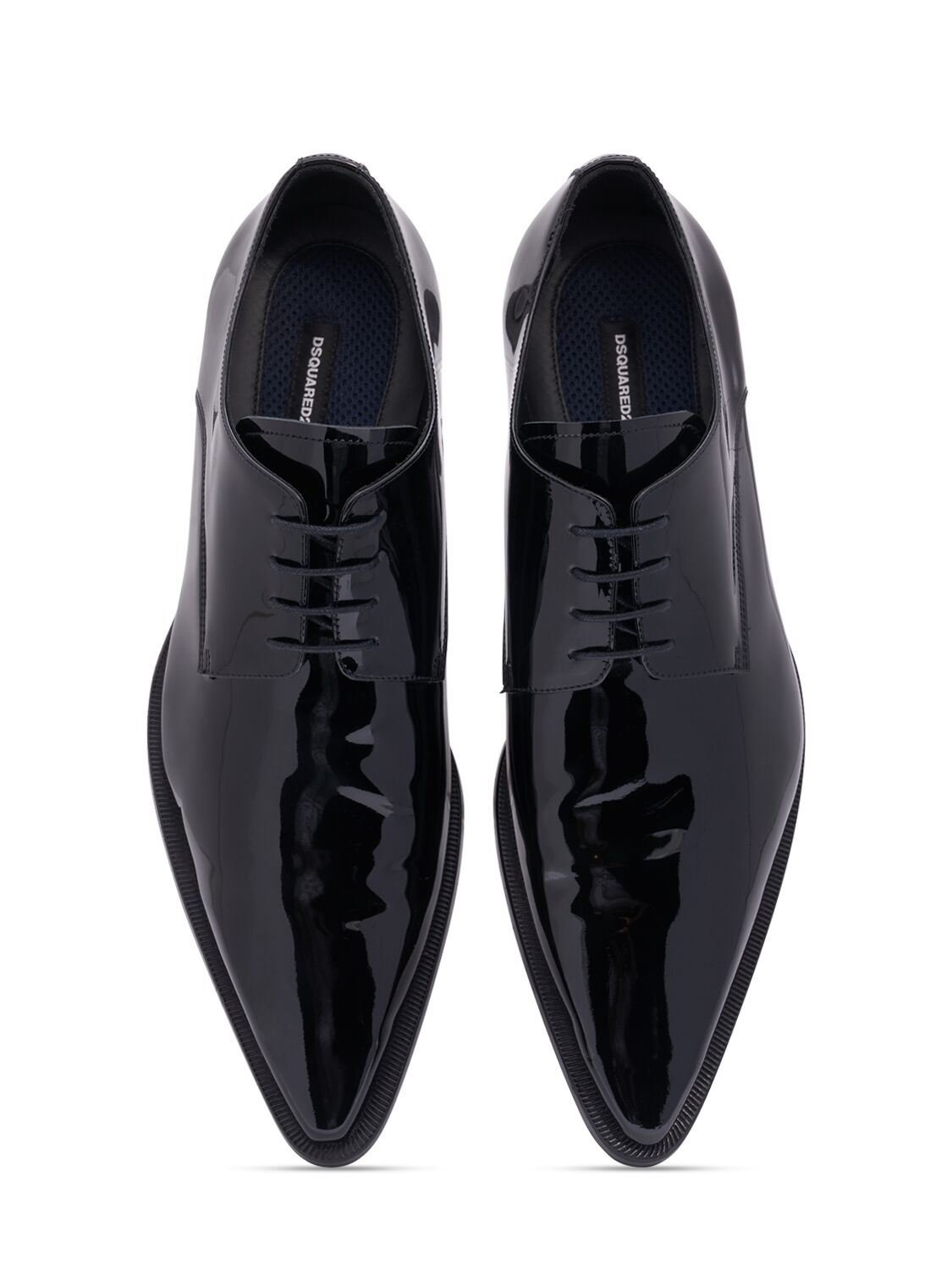 Shop Dsquared2 Patent Leather Lace-up Shoes In Black