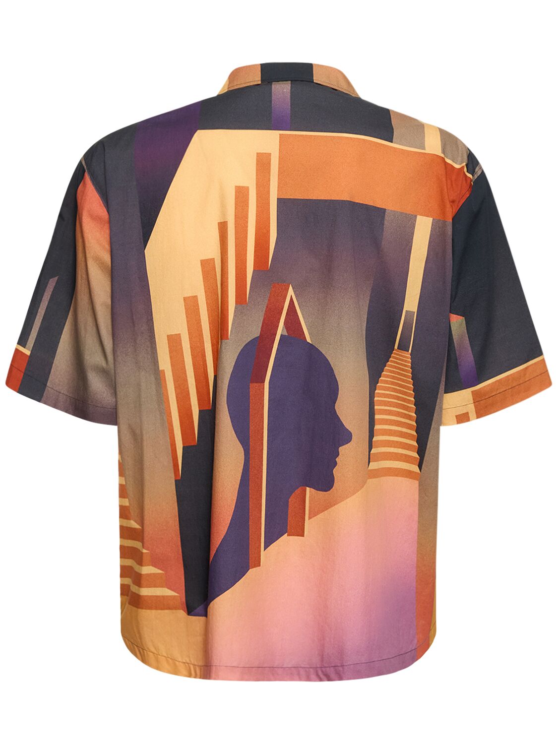 Shop Egonlab Cotton Bowling Shirt In Multicolor