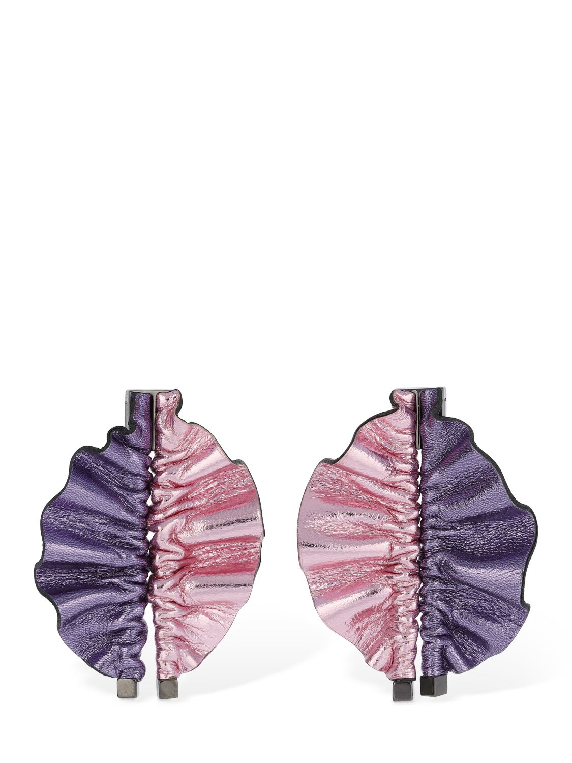 So-le Studio Mini Alie Leather Stud Earrings In Violet,pink