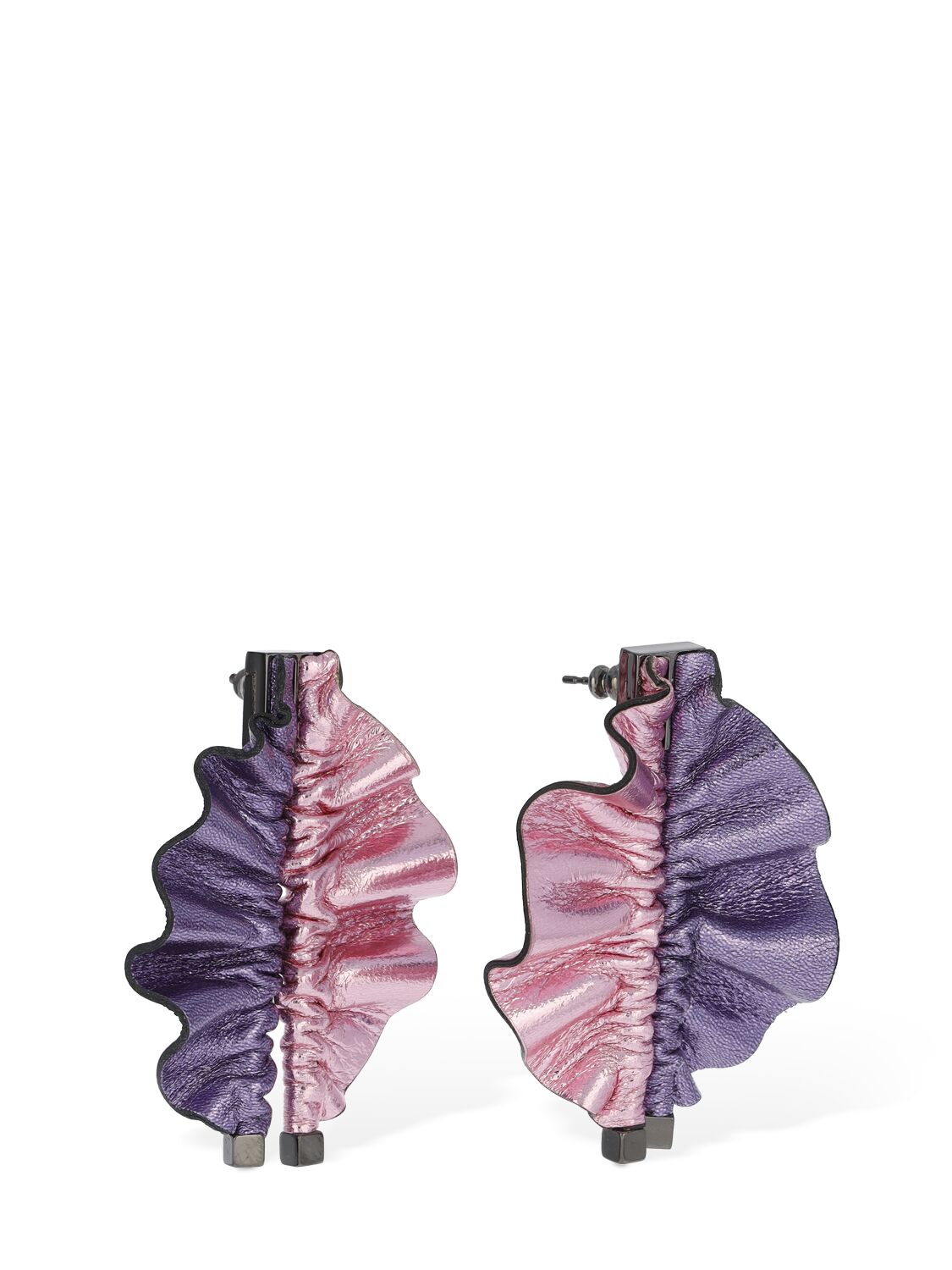 Shop So-le Studio Mini Alie Leather Stud Earrings In Violet,pink
