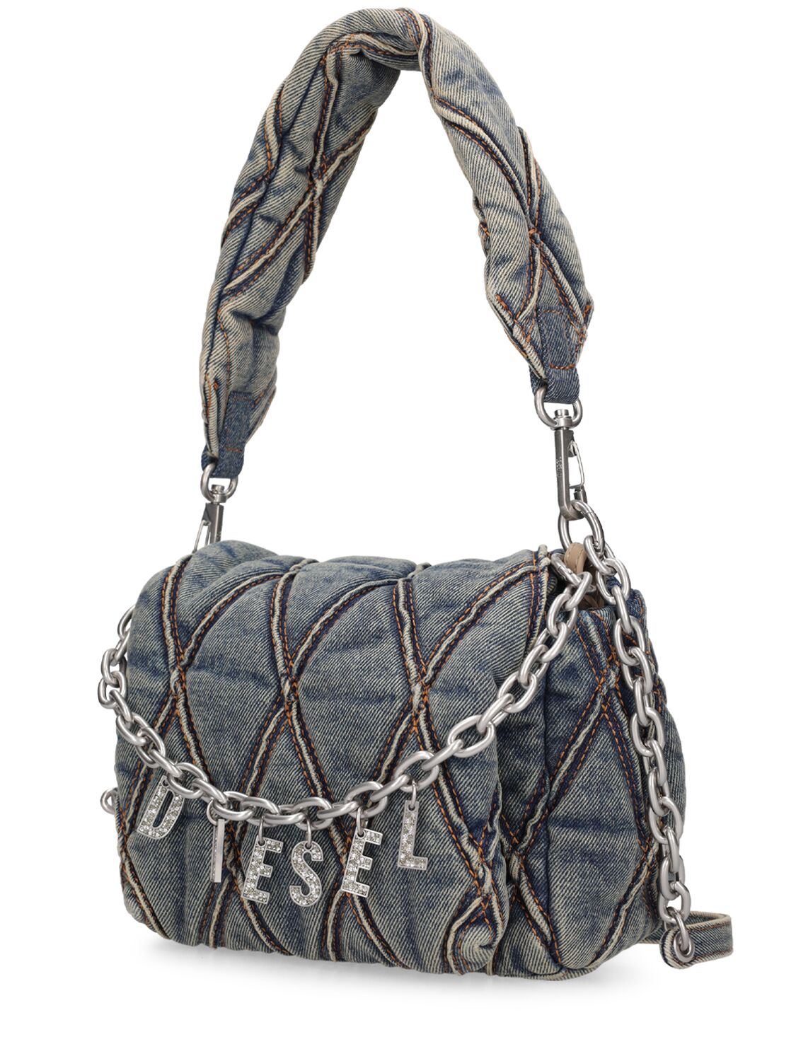 DIESEL Metallic Leather Bag Charm