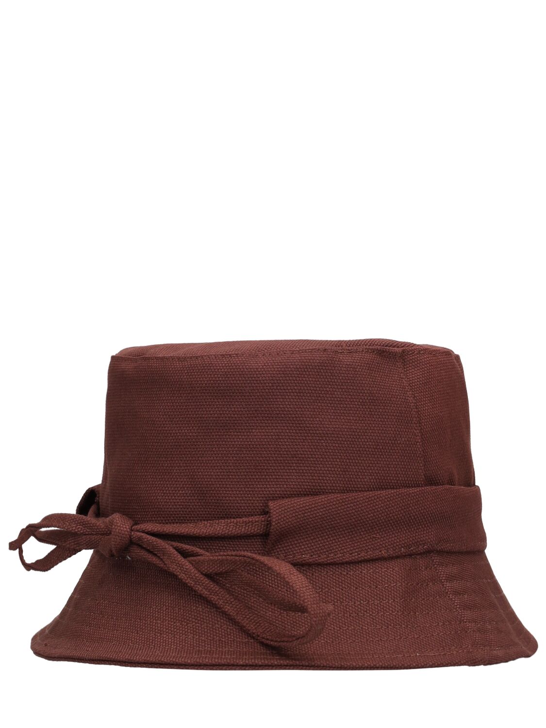 Shop Jacquemus Le Bob Gadjo Cotton Canvas Bucket Hat In Brown