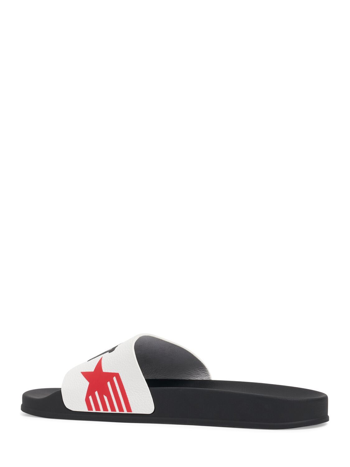 Shop Dsquared2 Rocco Siffredi Slide Sandals In White,red