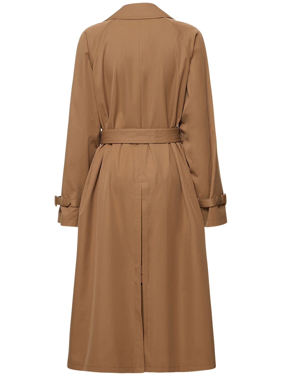 Shop Auralee Washed Finx Chambray Cotton Trench Coat In Brown