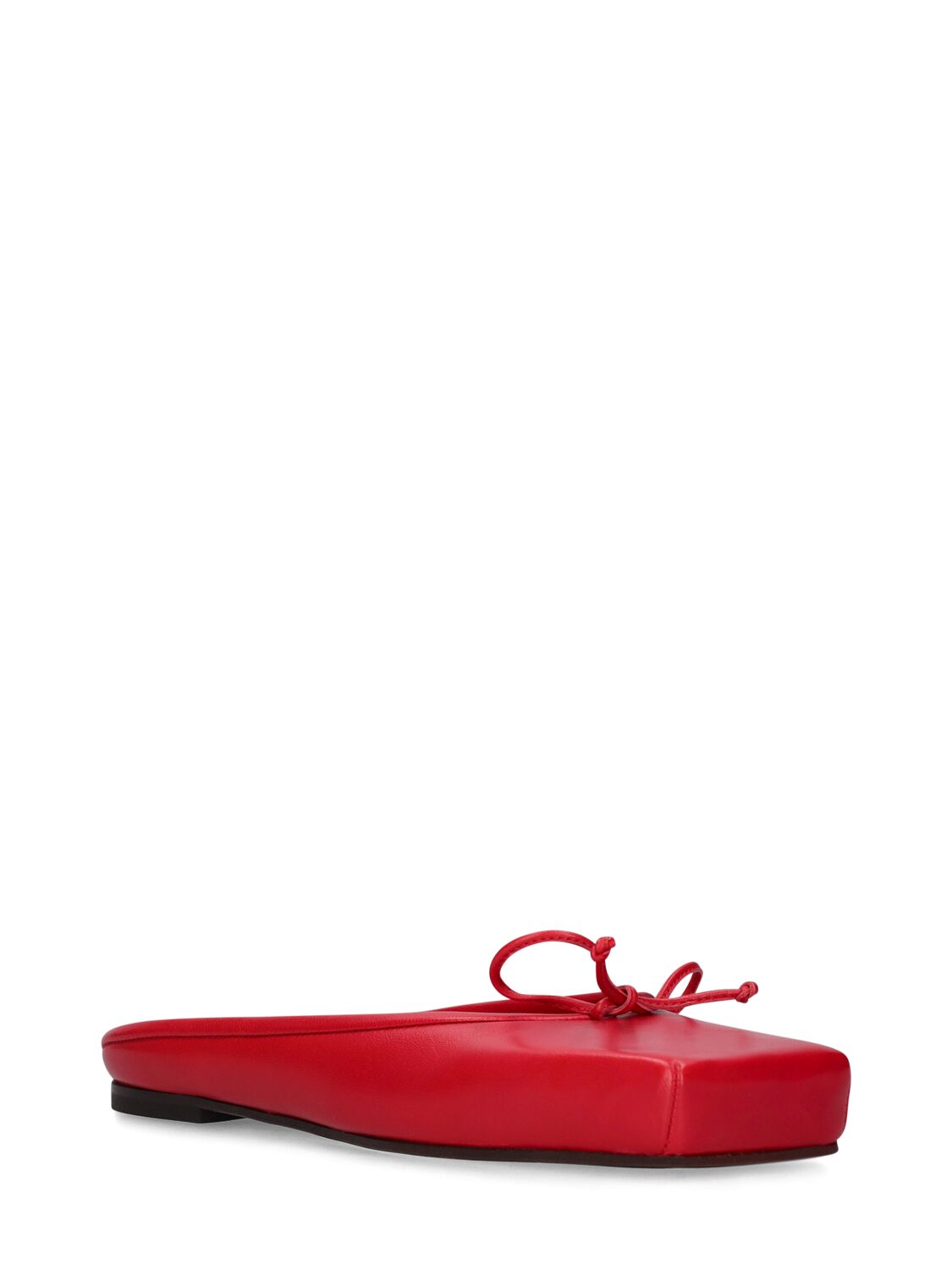Shop Jacquemus 5mm Flat Leather Mules In Red