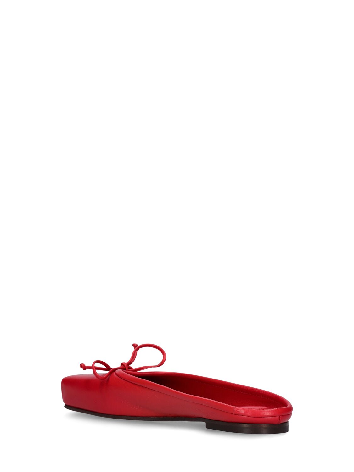 Shop Jacquemus 5mm Flat Leather Mules In Red
