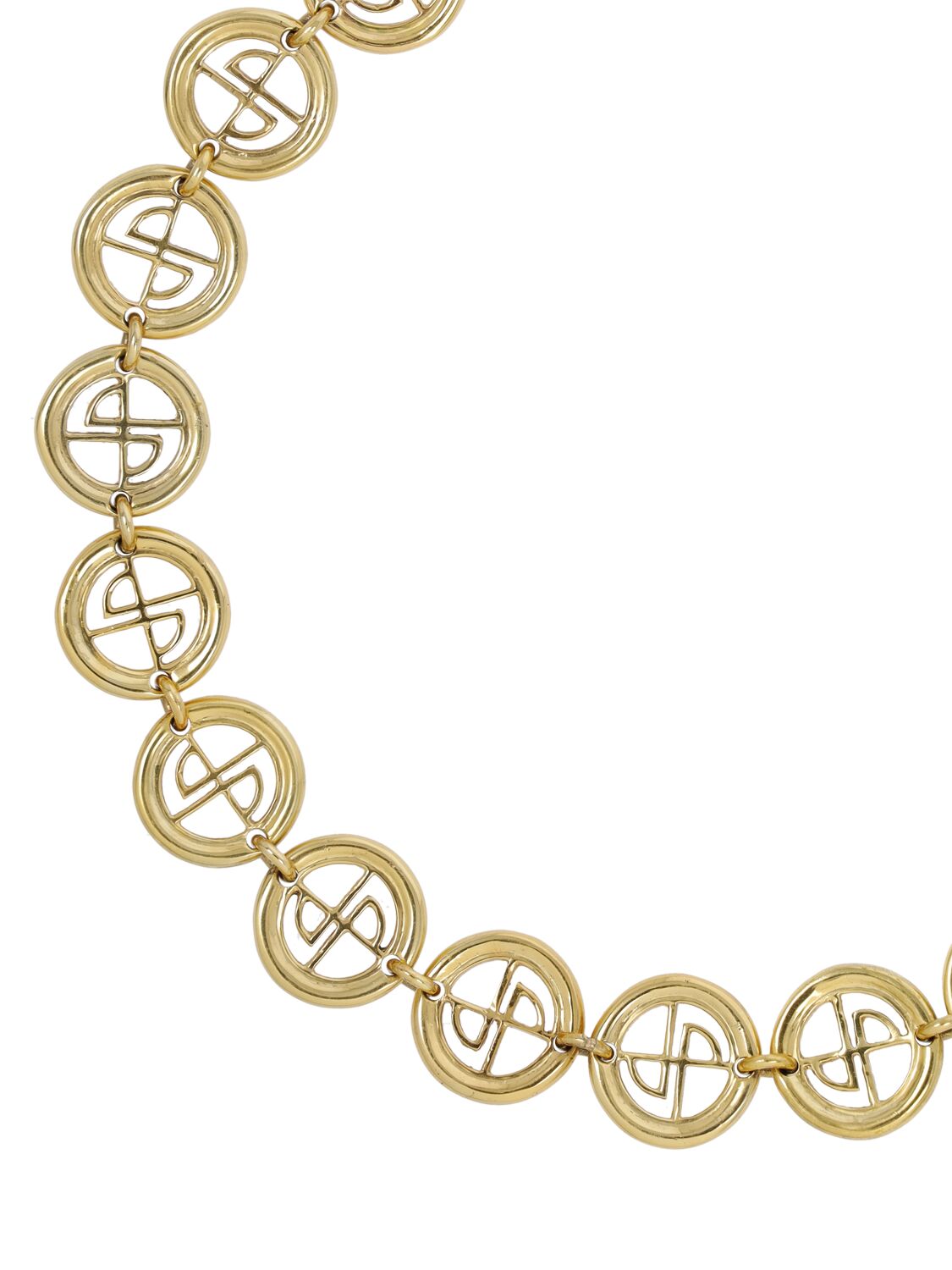 Shop Patou Jp Coin Collar Necklace In Gold