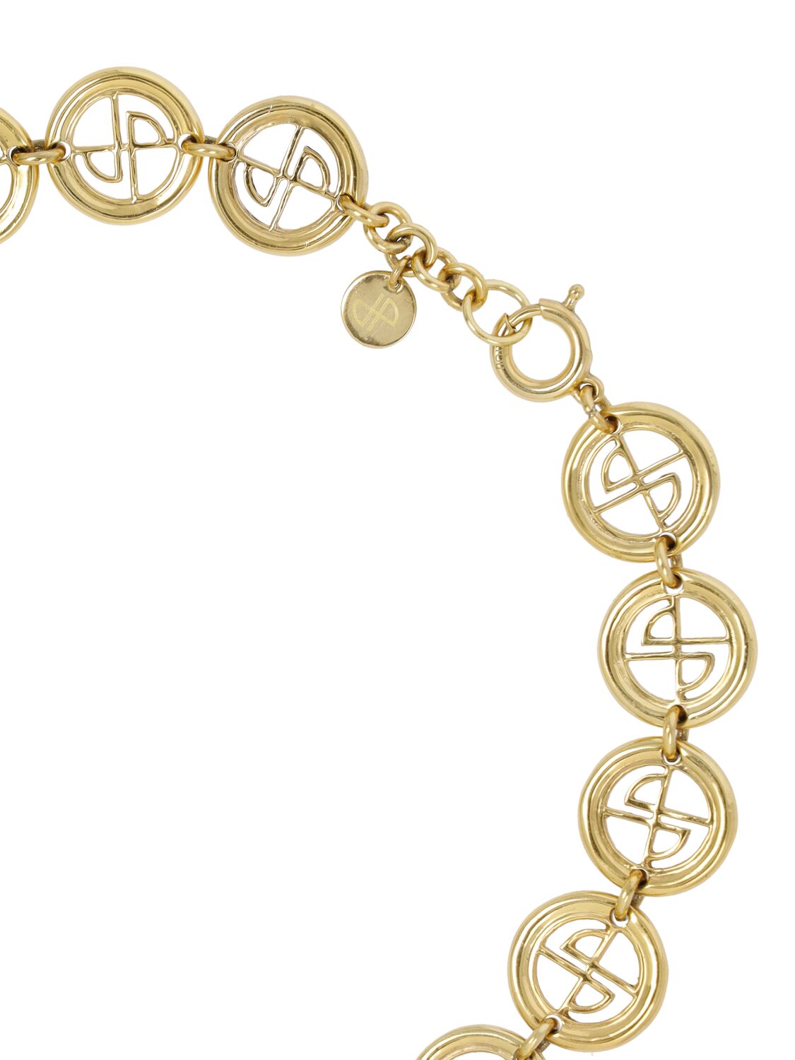 Shop Patou Jp Coin Collar Necklace In Gold