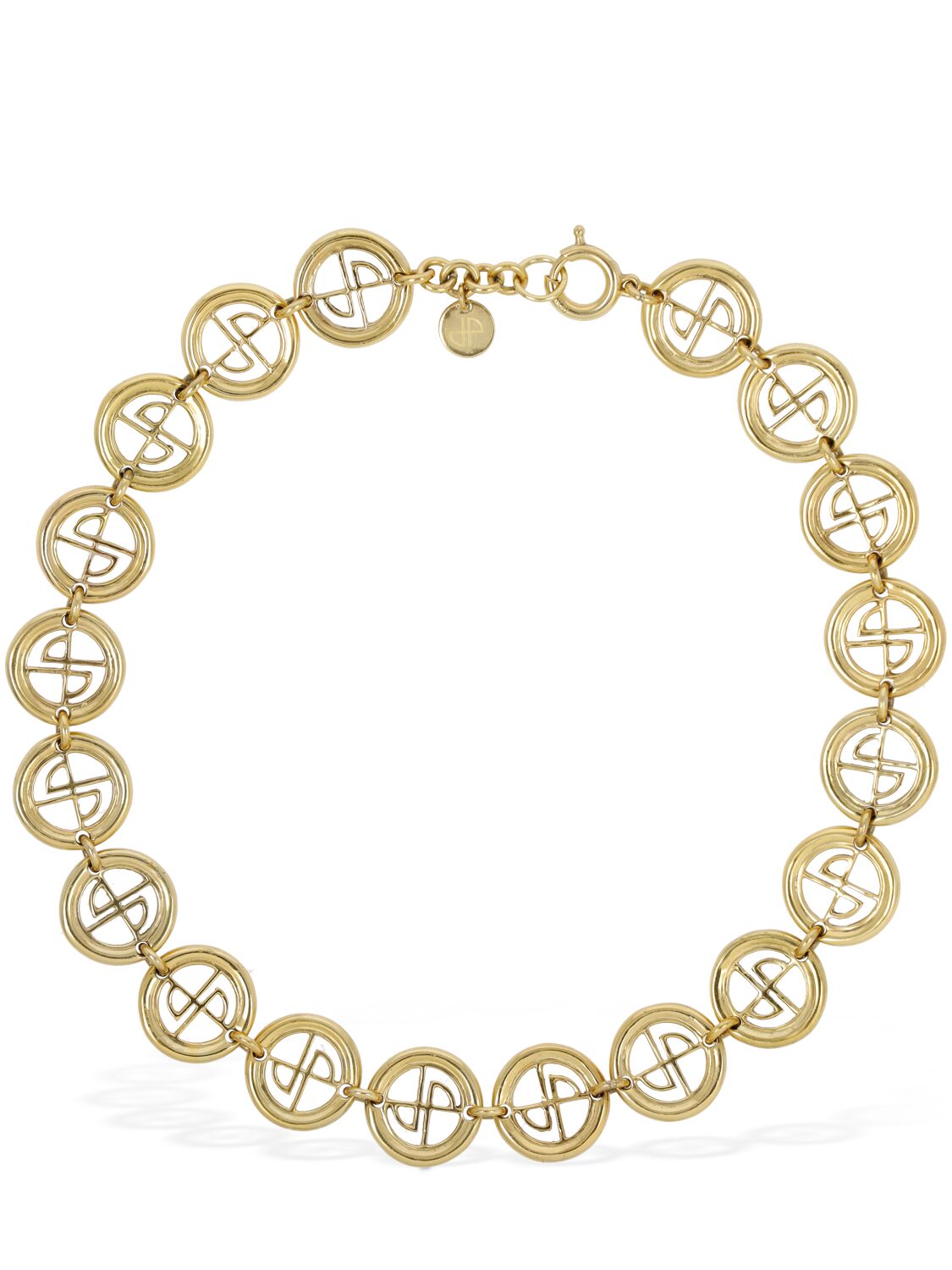 Patou Jp Coin Collar Necklace In Gold