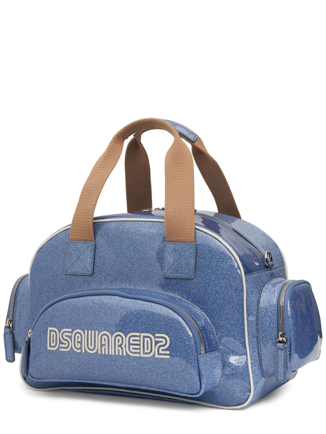 Shop Dsquared2 Logo Duffle Bag In Light Blue