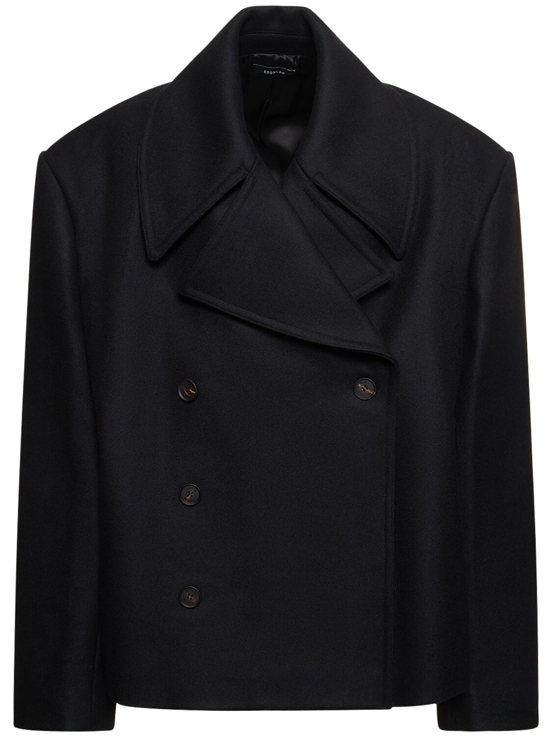 Egonlab Oversized Wool Blend Coat In Black