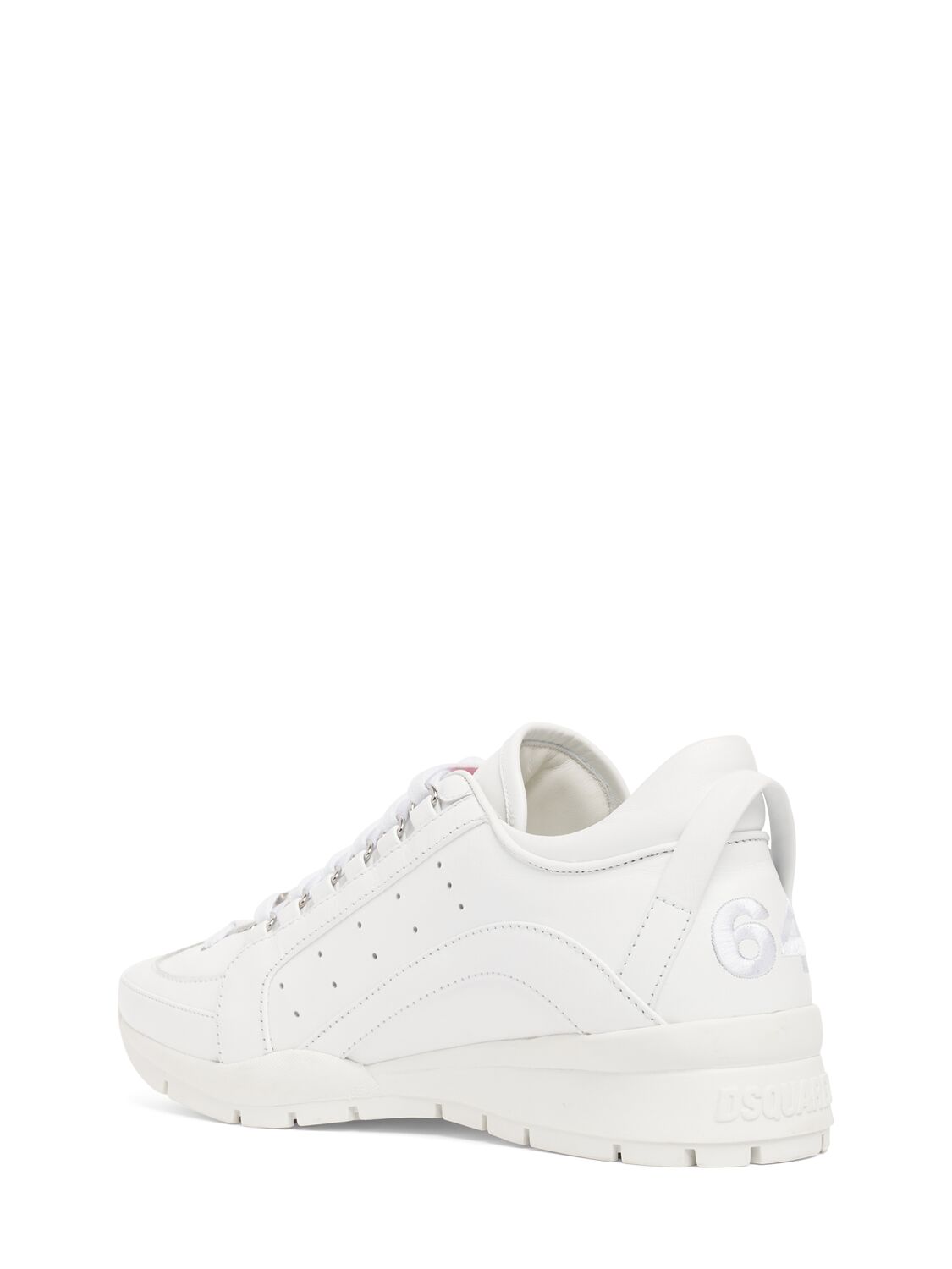 Shop Dsquared2 Logo Leather Sneakers In White