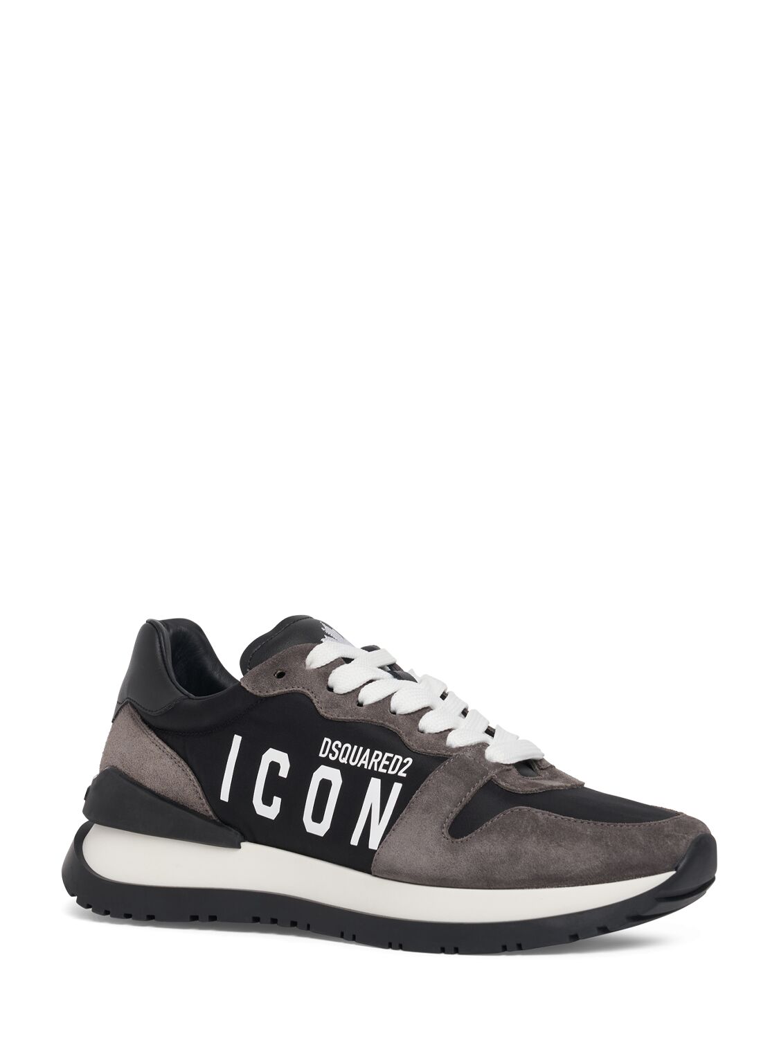 Shop Dsquared2 Icon Tech & Leather Sneakers In Black