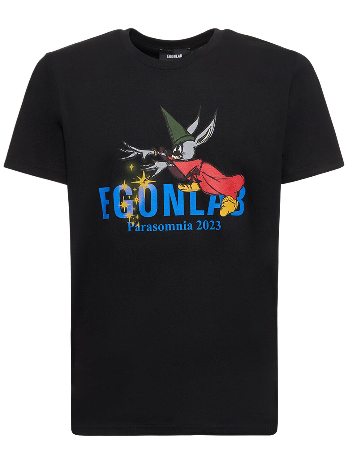 Shop Egonlab Fantasia Cotton Jersey T-shirt In Black