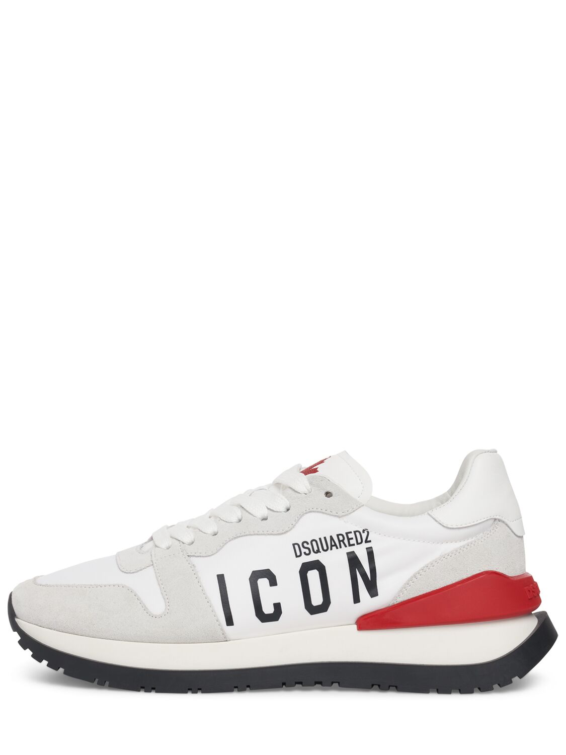 Dsquared2 Icon Tech & Leather Sneakers In White