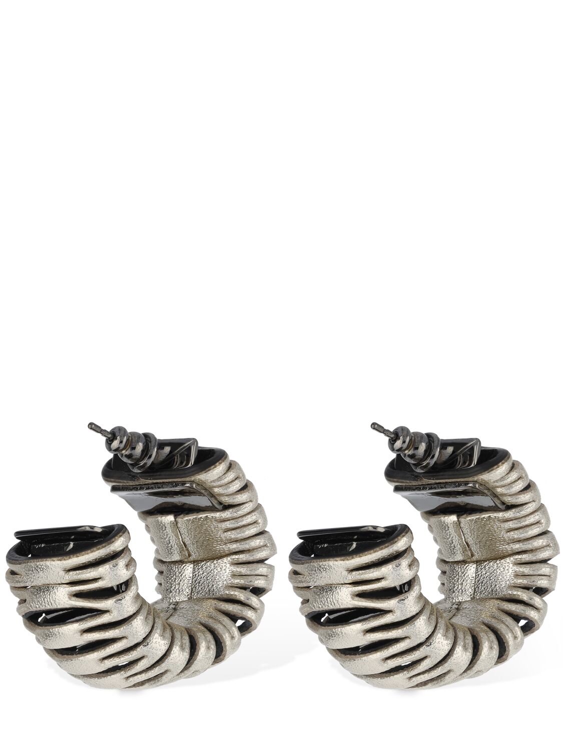 Shop So-le Studio Caterpillar Leather Hoop Earrings In Gold