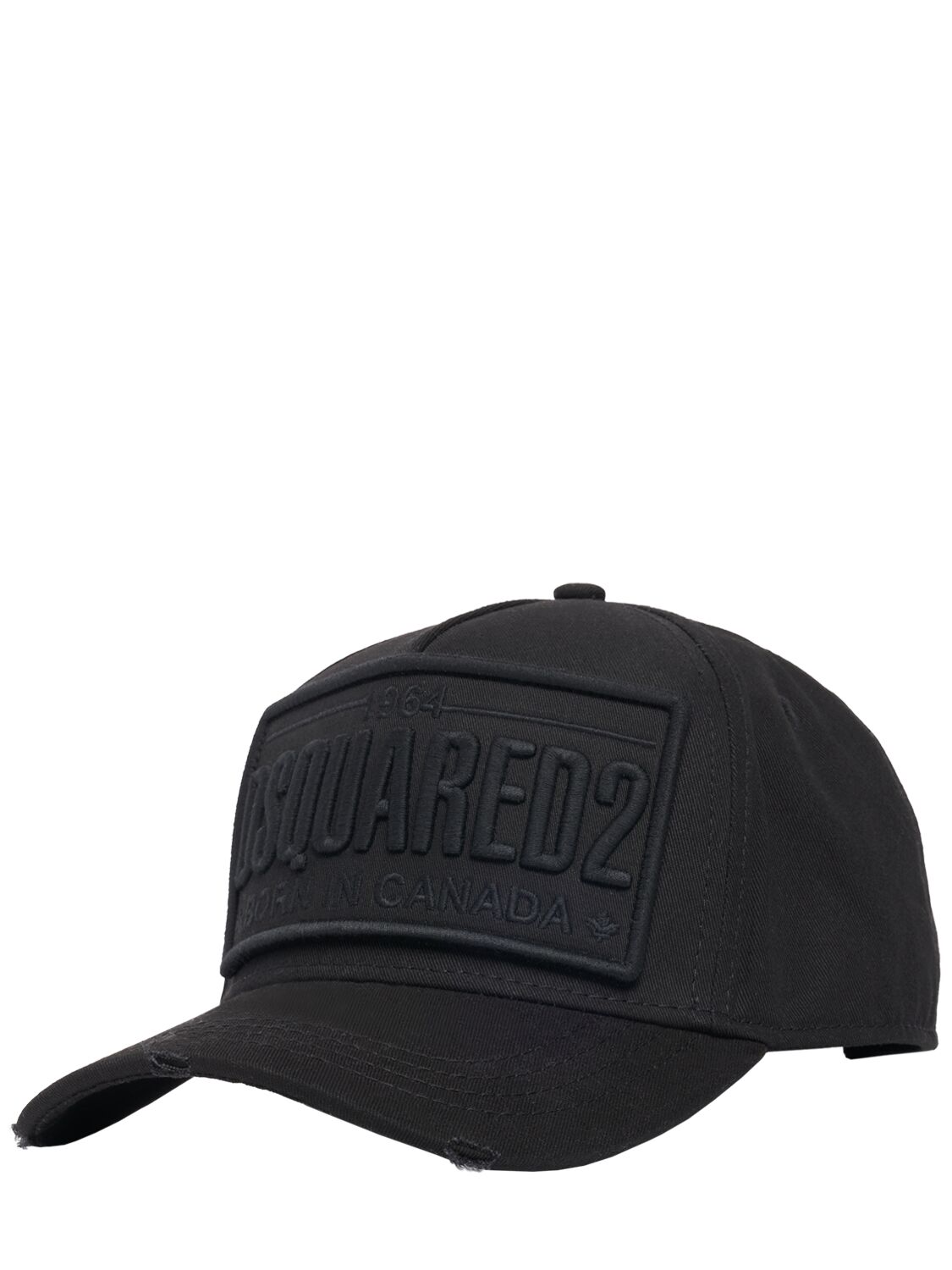 Shop Dsquared2 Logo Patch Cotton Baseball Cap In Black