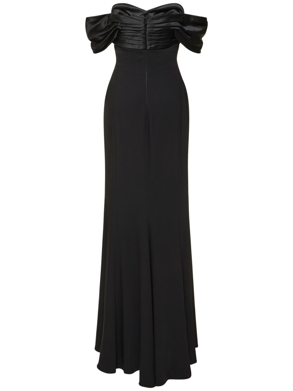 Shop Zuhair Murad Cady Off-the-shoulder Long Dress In Black