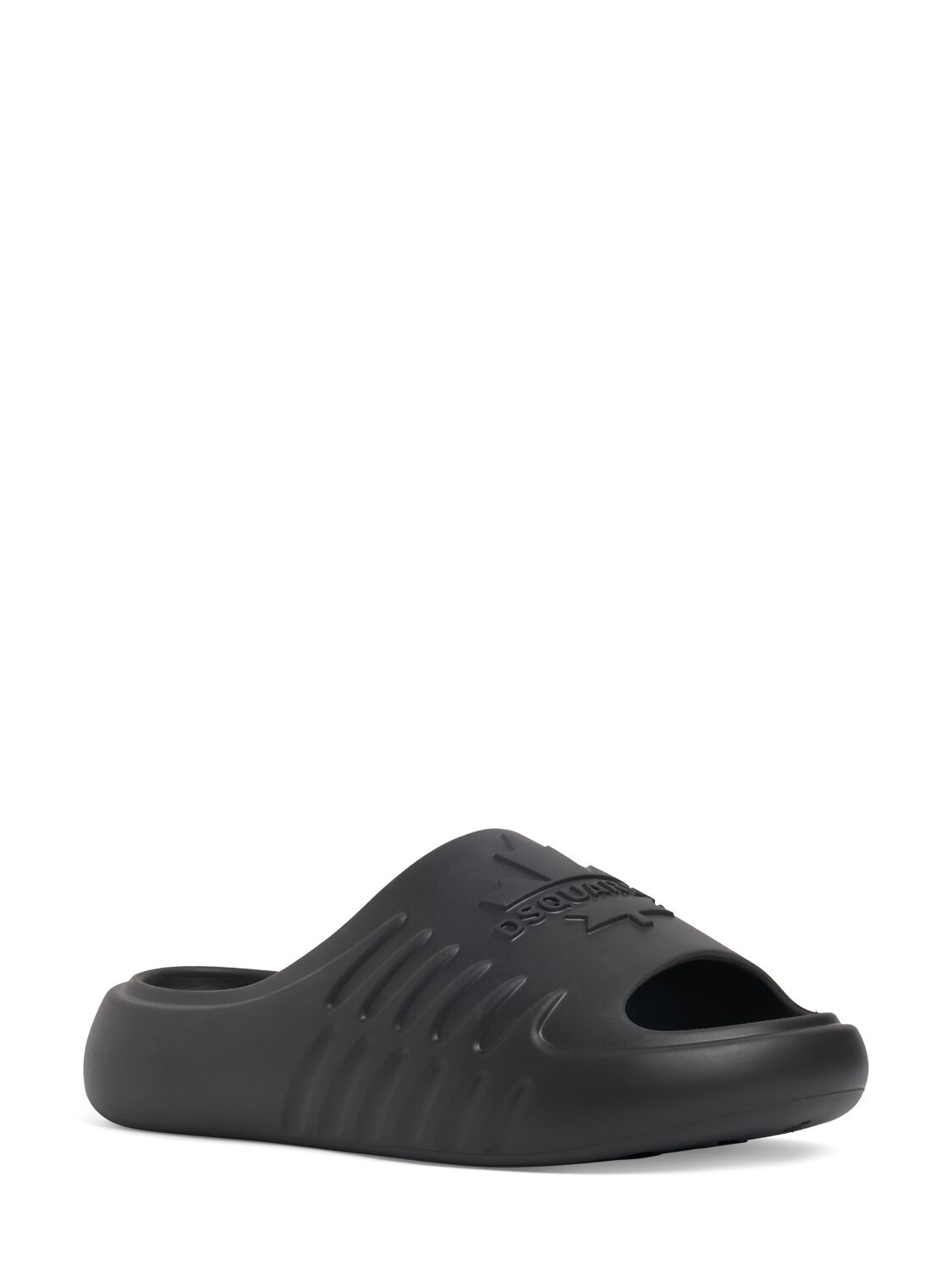 Shop Dsquared2 Logo Slide Sandals In Black