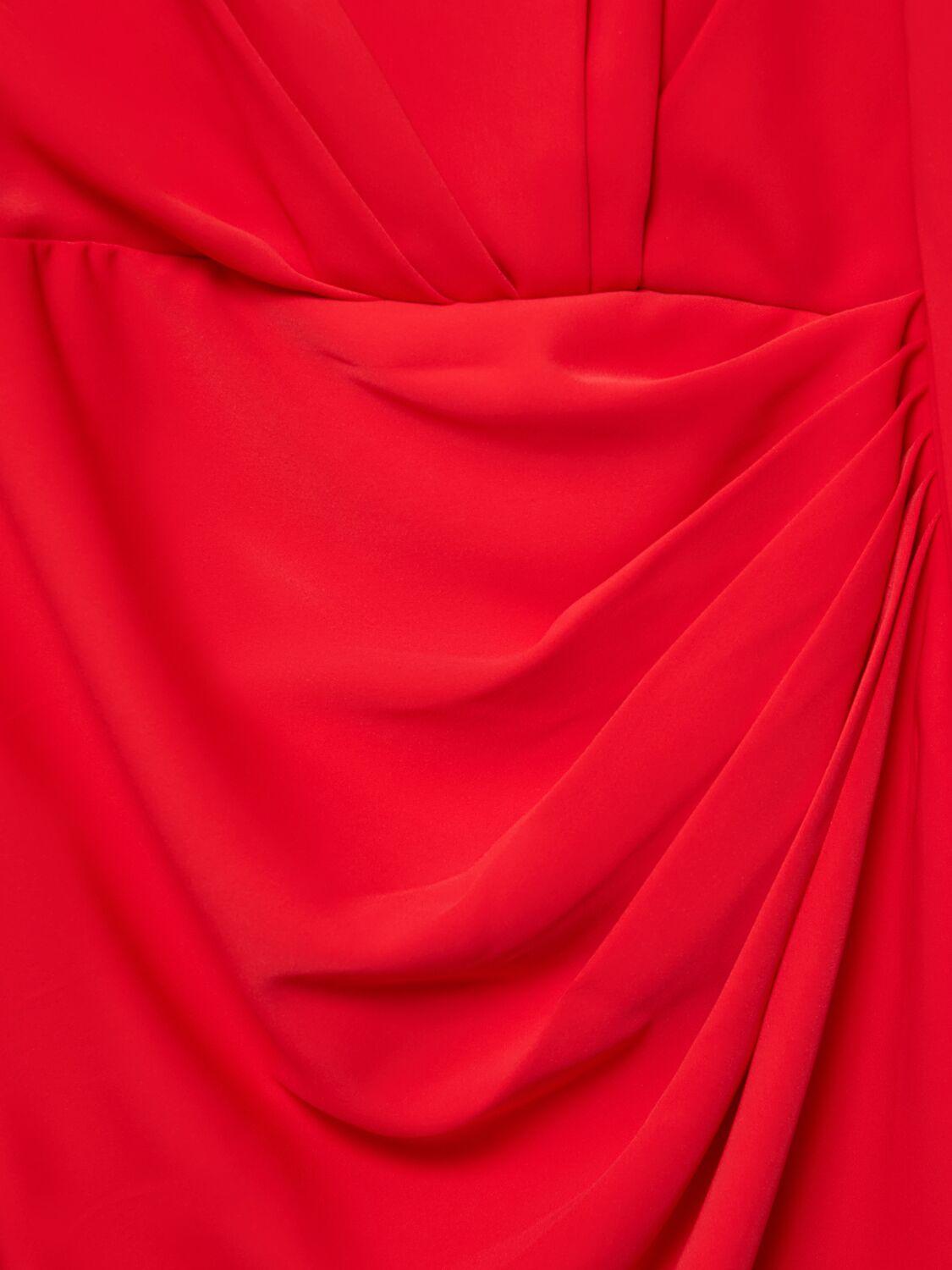 Shop Zuhair Murad Cady Draped Long Sleeved Maxi Dress In Red