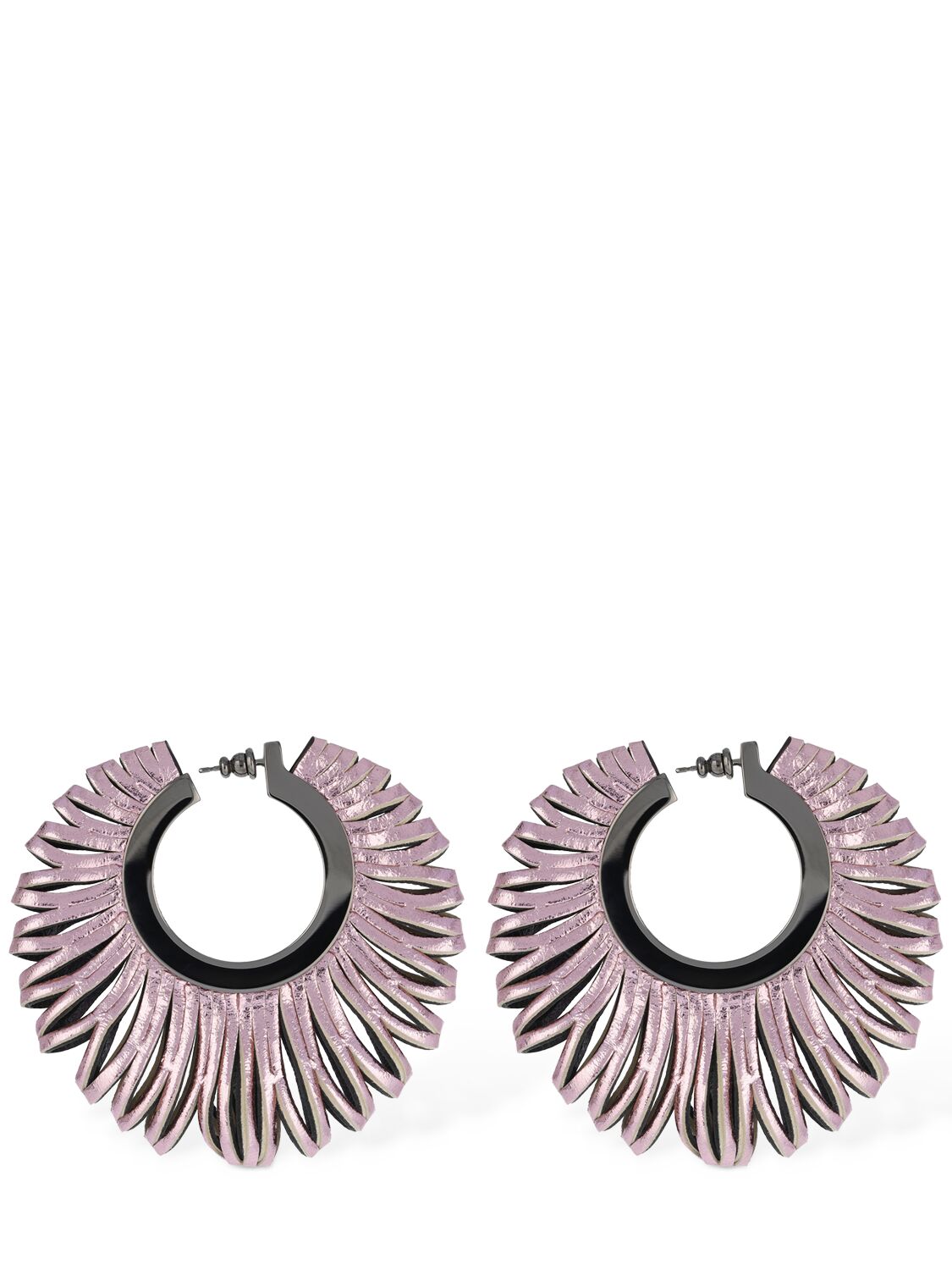 So-le Studio Revolve Leather Earrings In Bubblegum Pink