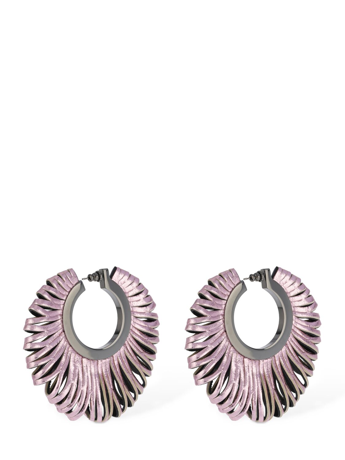 Shop So-le Studio Revolve Leather Earrings In Bubblegum Pink