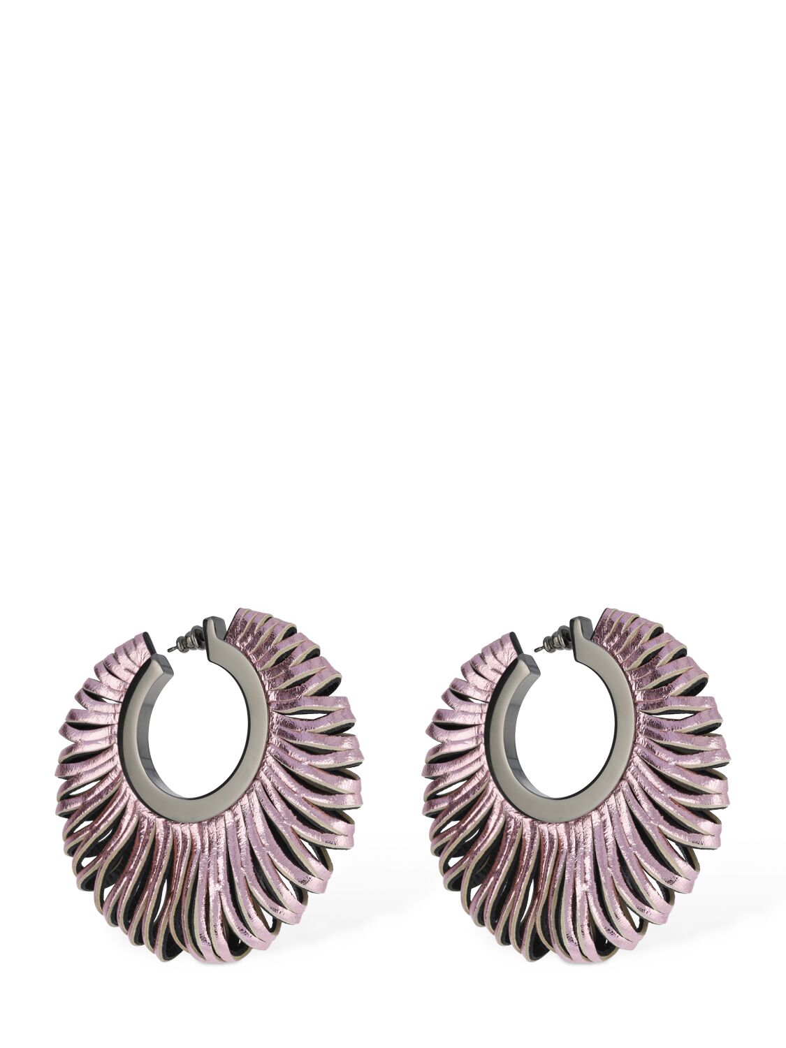 Shop So-le Studio Revolve Leather Earrings In Bubblegum Pink