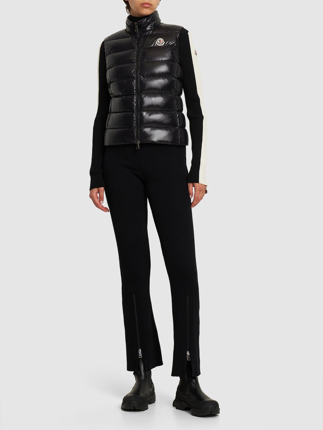 Shop Moncler Ghany Nylon Down Vest In Black