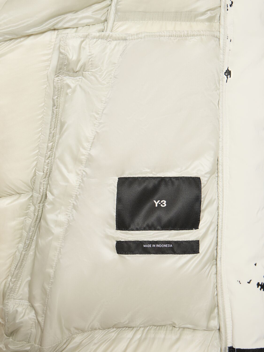 Shop Y-3 Flock Puff Printed Down Jacket In White,black