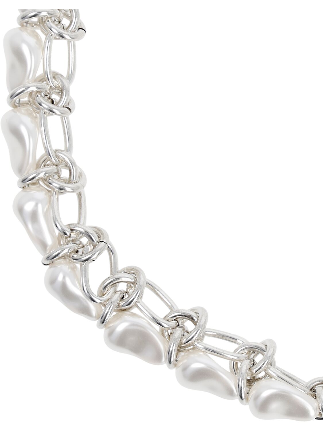 Shop Isabel Marant Rain Drop Chain Collar Necklace In Silver,white