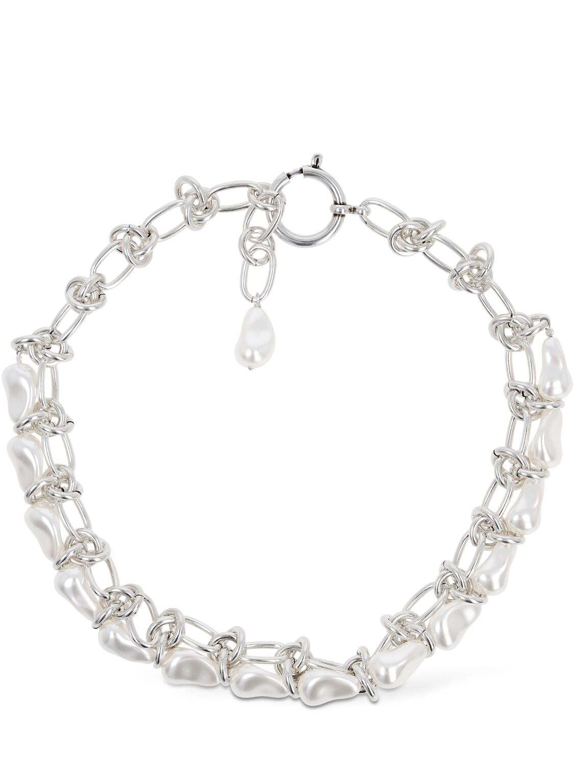 Isabel Marant Silver Rain Drop Necklace In Silver,white