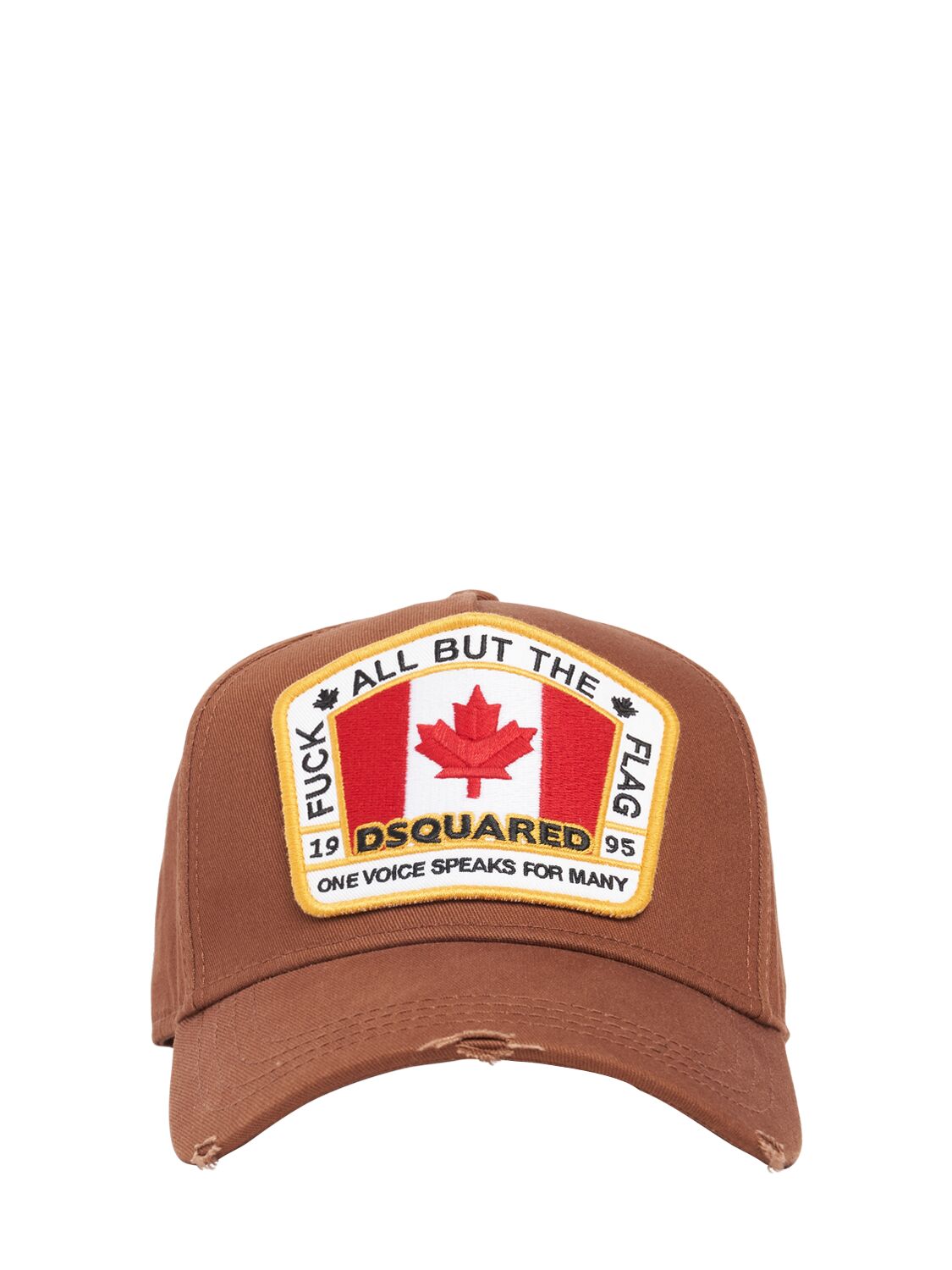Dsquared2 Flag Patch Cotton Canvas Baseball Hat In Hazel