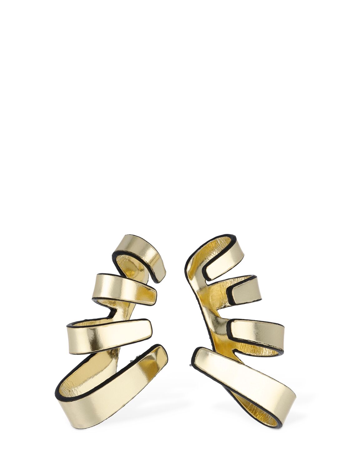 Shop So-le Studio Zephir Leather Earrings In Gold
