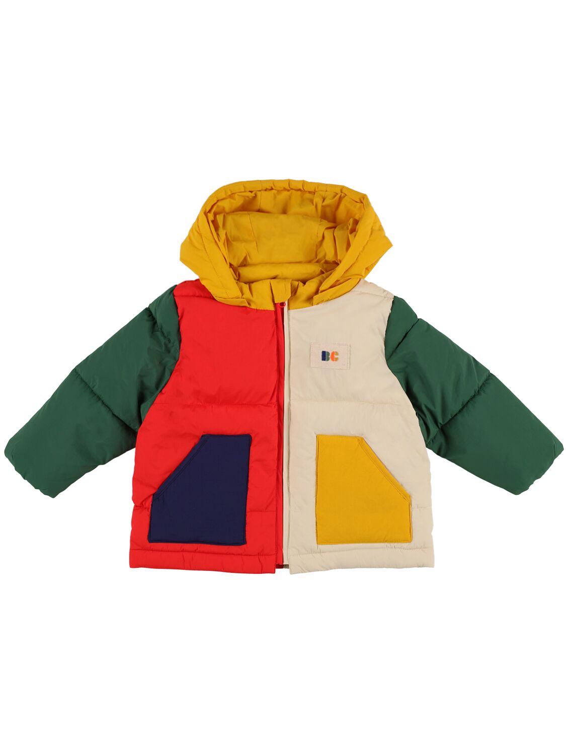 Image of Color Block Nylon Puffer Jacket