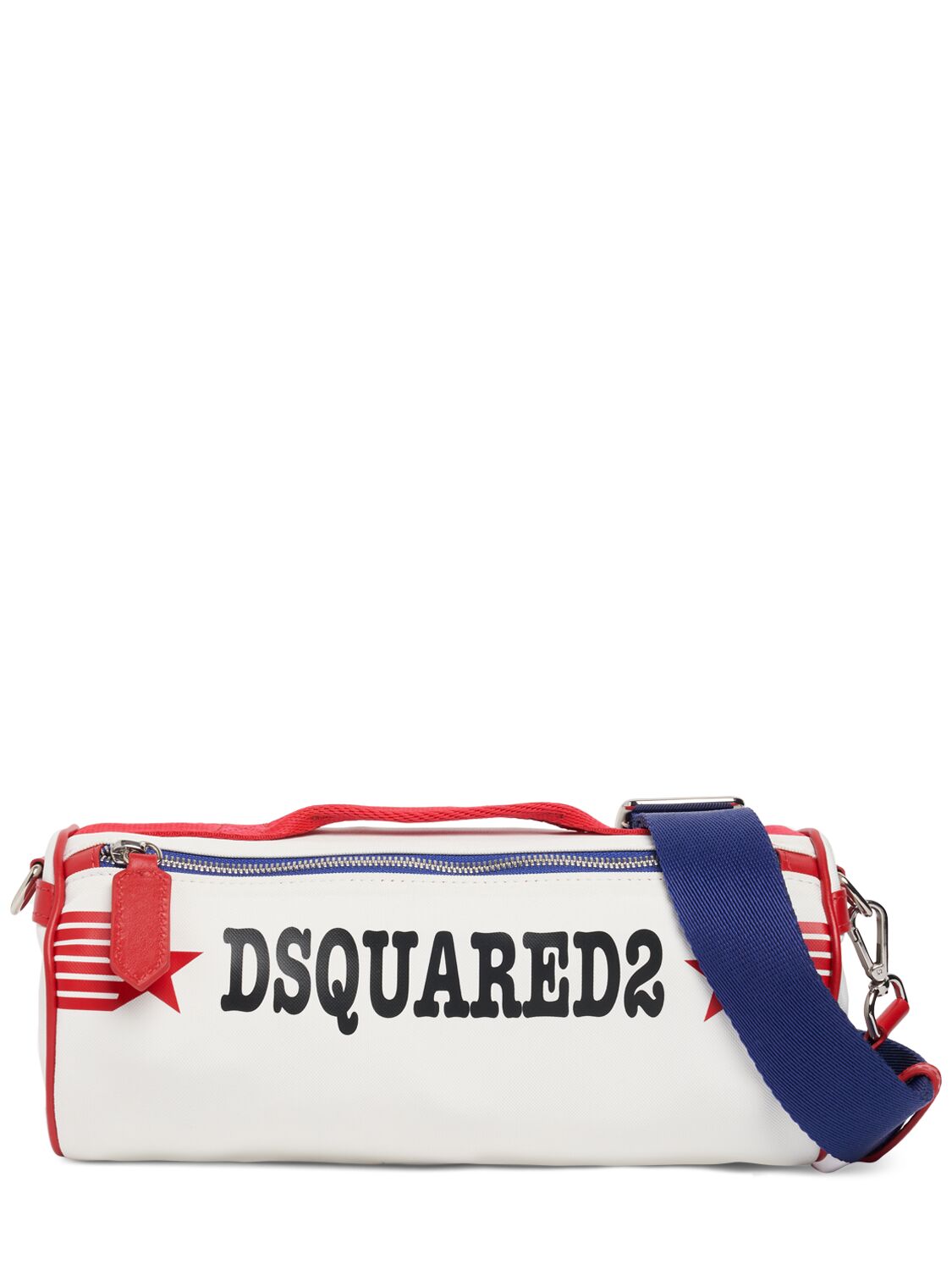 Dsquared2 Logo Duffle Bag In White,red