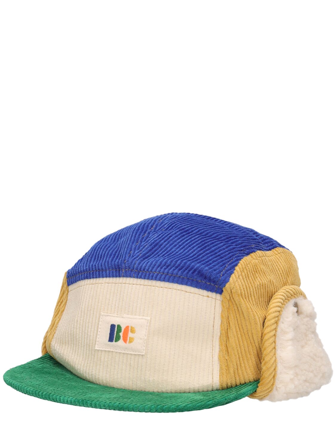 Shop Bobo Choses Color Block Corduroy Aviator Hat In Multicolor