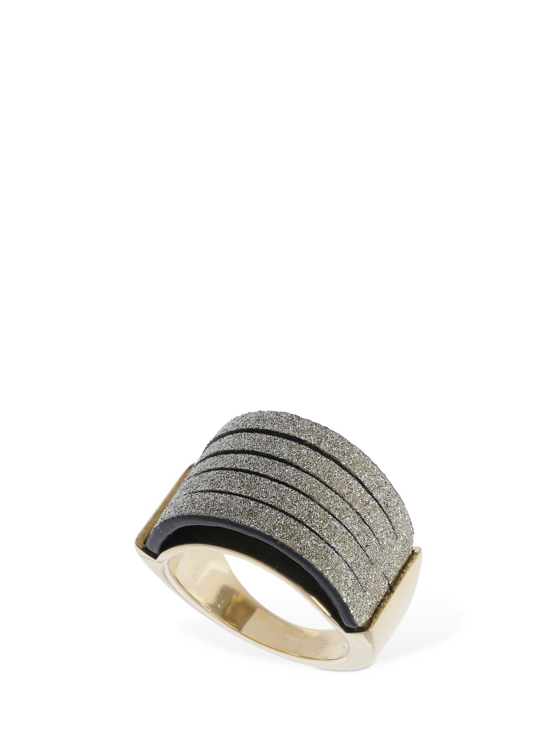 So-le Studio Aria Leather Ring In Gold,crystal