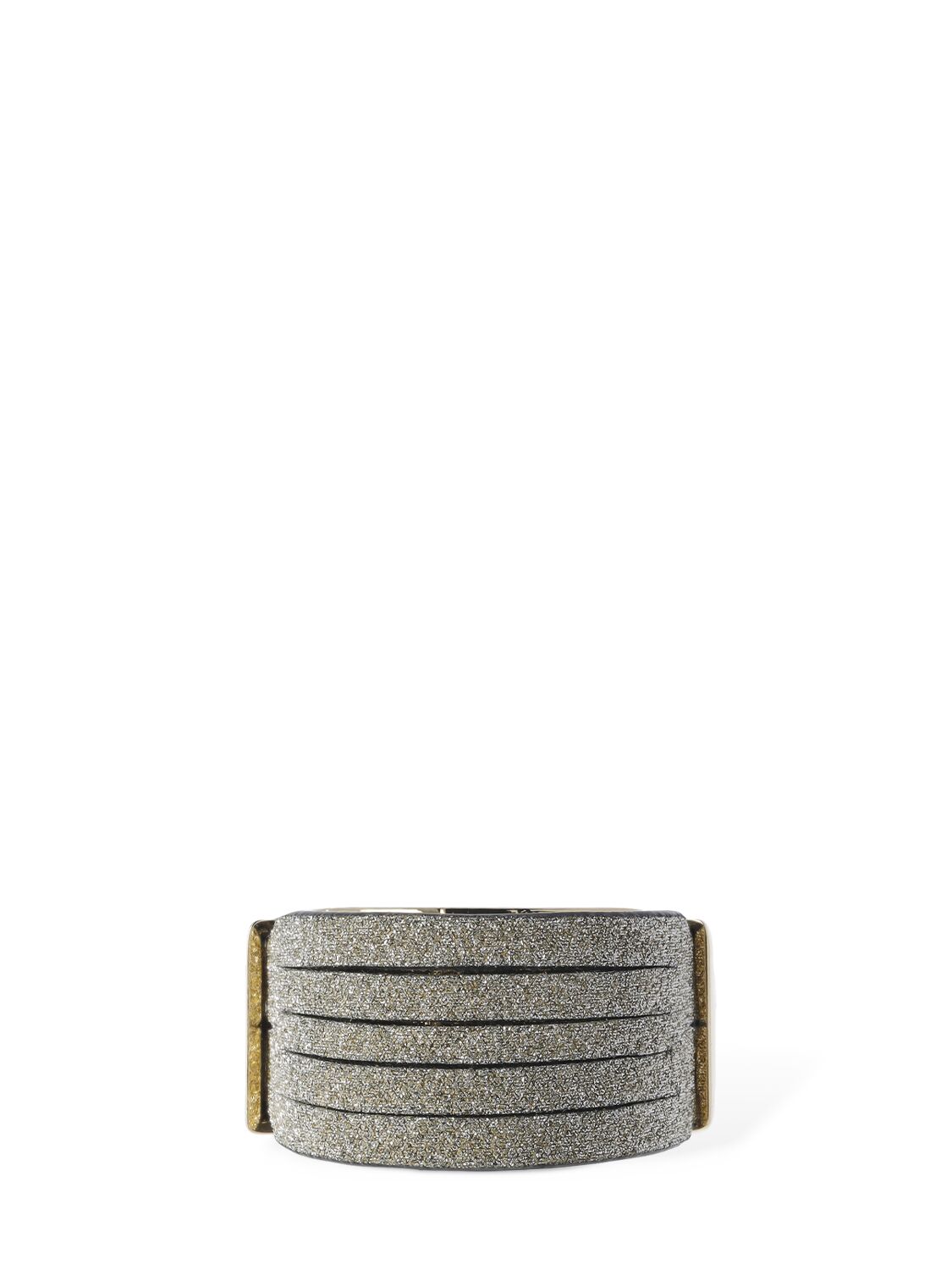 Shop So-le Studio Aria Leather Ring In Gold,crystal