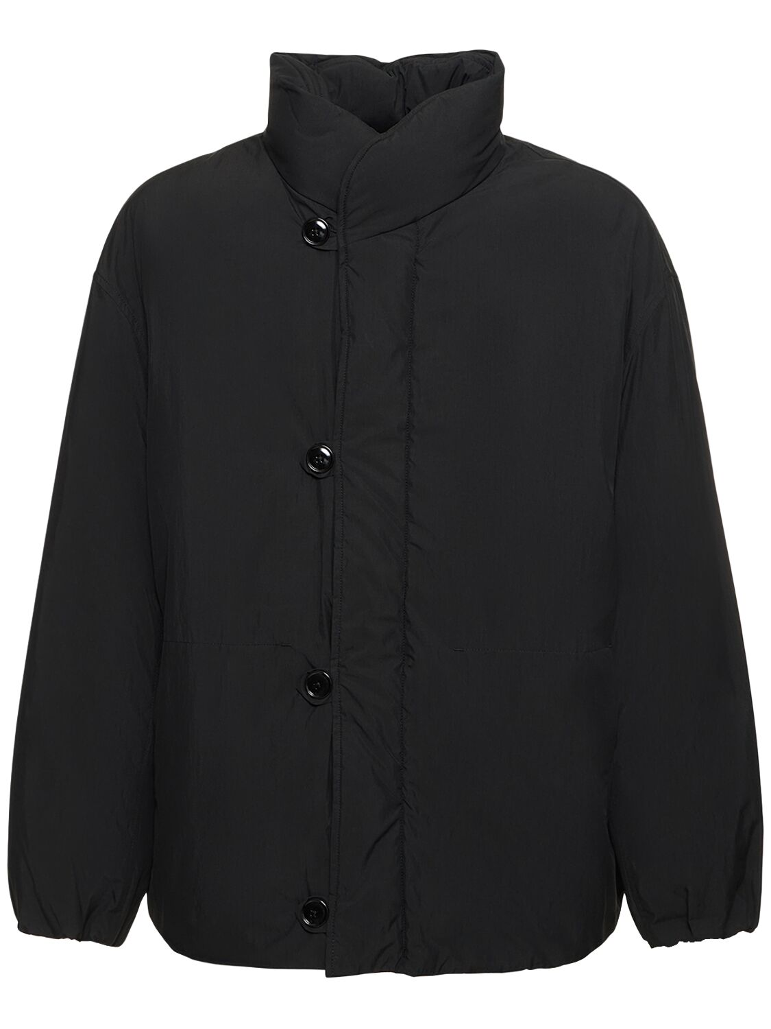 Shop Lemaire Cotton Blend Puffer Jacket In Black
