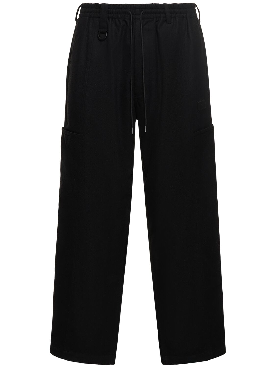 Y-3 Wool Blend Flannel Pants W/logo In Black | ModeSens