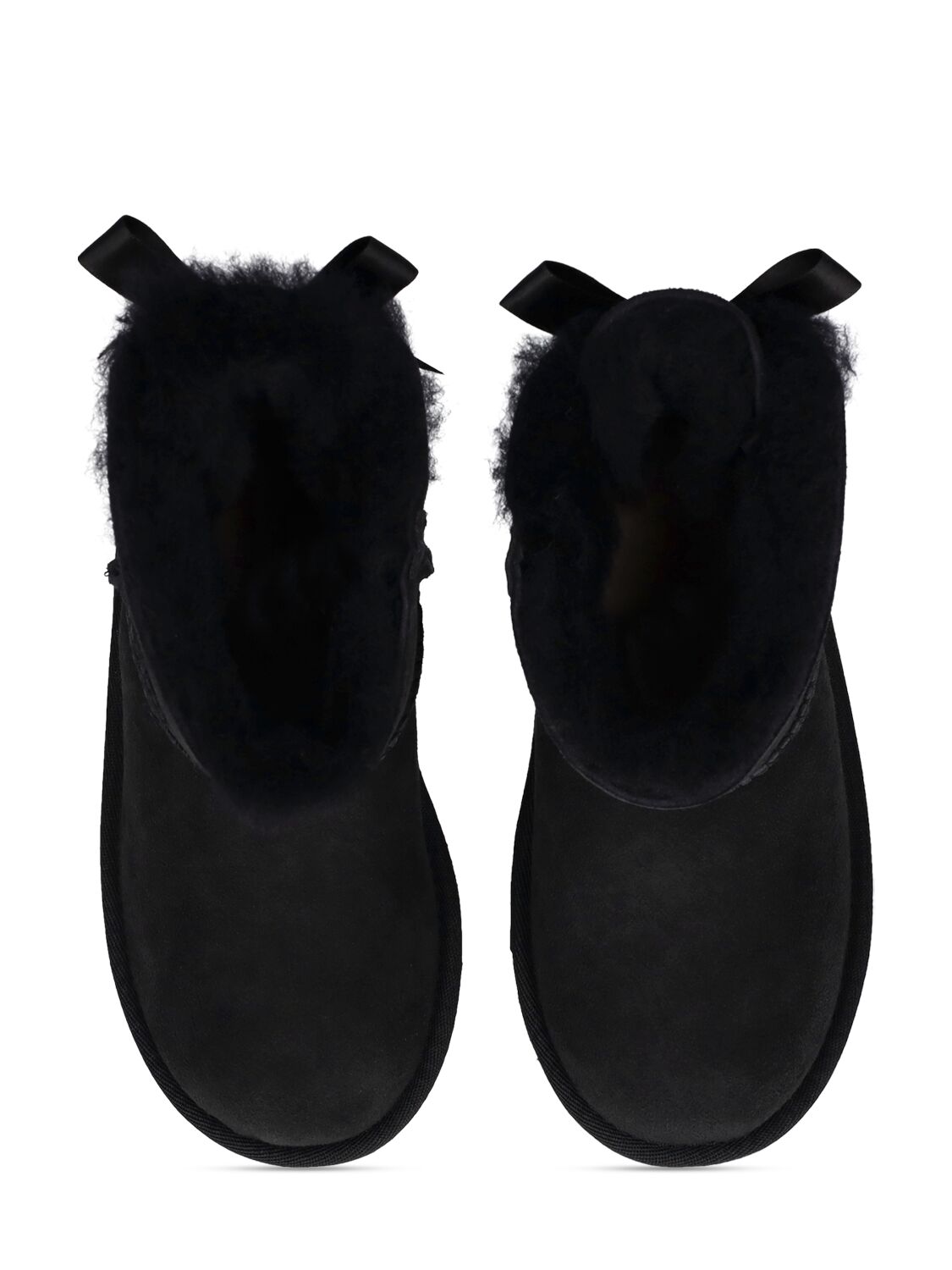 Shop Ugg Mini Bailey Bow Ii Shearling Boots In Black