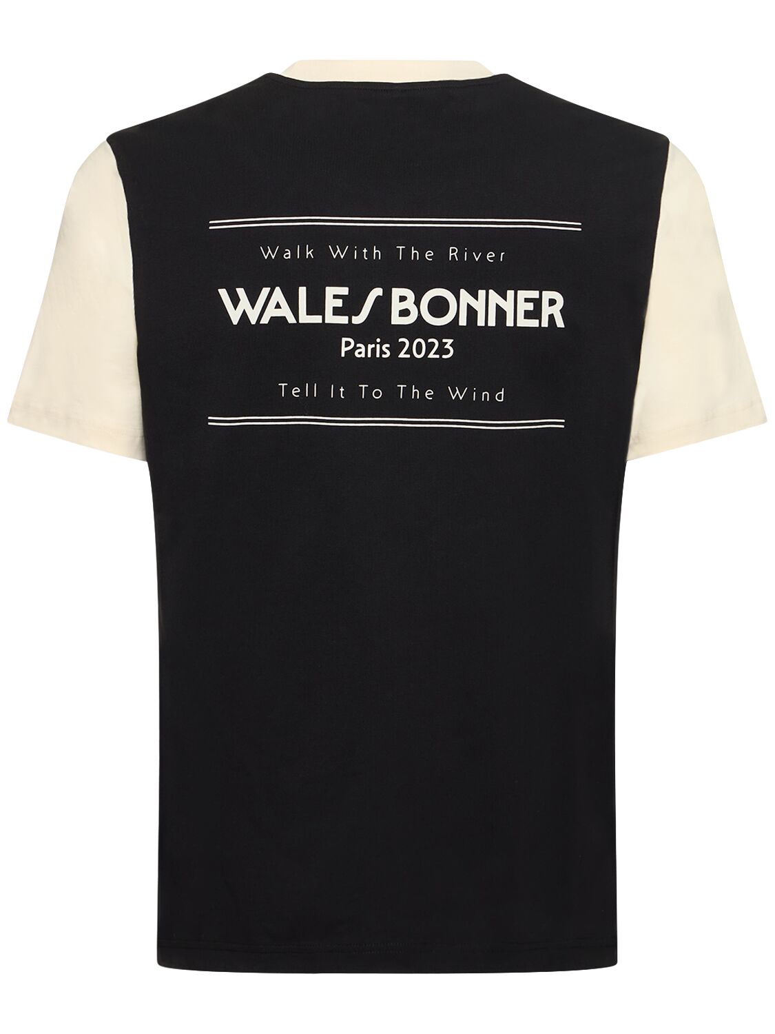 Shop Wales Bonner Seine Organic Cotton T-shirt In Black,ivory